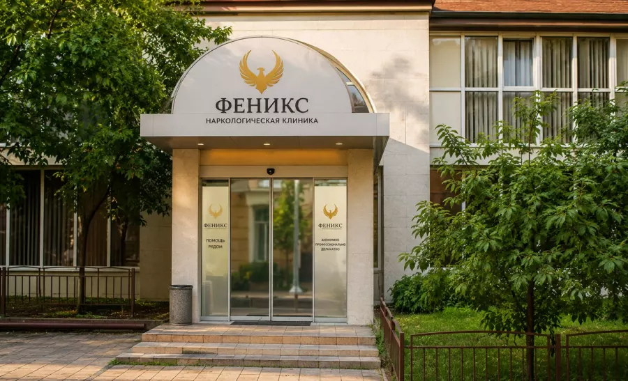 Вход в наркологическую клинику «Феникс» в Усмани